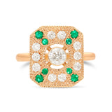 Bague art deco diamants emeraudes joaillerie Manal Paris