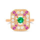 Bague emeraude saphir rose joaillerie Manal Paris