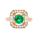 bague art deco or rose 18 carats emeraude joaillerie parisienne manal paris