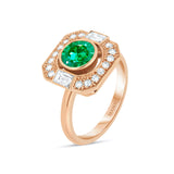 bague art deco or rose emeraude joaillerie manal paris