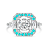 Bague art deco paraiba diamant Manal Paris