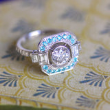 Bague retro paraiba diamant Manal Paris