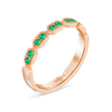 alliance emeraudes or rose 18 carats art deco anjar joaillerie ecologique manal paris