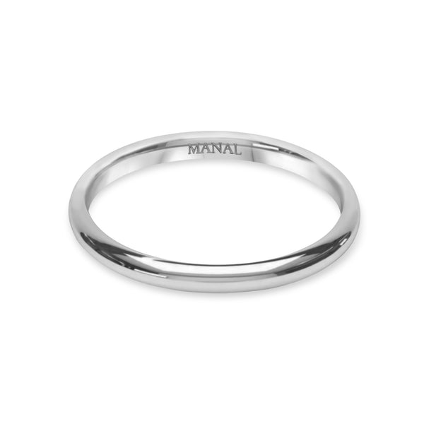 Alliance Homme Montmartre 2mm - Or Blanc 18 Carats
