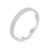 alliance homme plate striée en or blanc 18 carats joaillerie manal paris