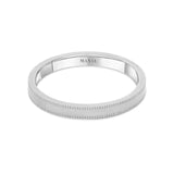 Alliance homme plate millegrain en or blanc 18 carats joaillerie manal paris