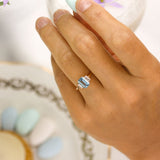 bague roma azzura aigue-marine et diamants joaillerie MANAL PARIS