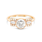 Bague art déco diamants et or rose 18 carats Odysée joaillerie Manal Paris