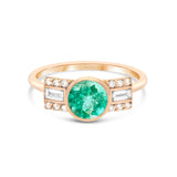 Bague émeraude diamants et or rose 18 carats Odysée joaillerie Manal Paris