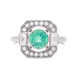 bague art deco or blanc emeraude Café de Paris joaillerie made in France Manal Paris