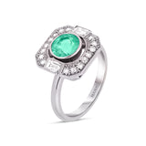 bague art deco or blanc emeraude Café de Paris joaillerie Manal Paris