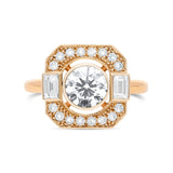 bague art deco or rose 18 cts diamant joaillerie independante manal paris