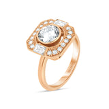 bague art deco or rose 18 cts diamant joaillerie independante manal paris