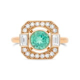 bague art deco or rose 18 cts emeraude joaillerie parisienne manal paris