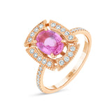 Bague art deco saphir rose joaillerie Manal Paris