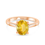Bague solitaire citrine or rose 18 carats Ispahane joaillerie Manal Paris