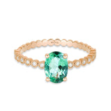 Bague Rétro Tourmaline Verte et Diamants Manal Paris Joaillerie