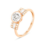Bague art déco diamants et or rose 18 carats Odysée joaillerie Manal Paris