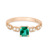 Bague de fiançailles art déco émeraude joaillerie Manal Paris