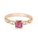 Bague de fiançailles art déco saphir rose joaillerie Manal Paris