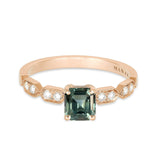 Bague de fiançailles vintage saphir vert joaillerie Manal Paris