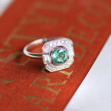 Bague de fiançailles émeraude art déco joaillerie Manal Paris