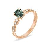 Bague de fiançailles art déco saphir vert joaillerie Manal Paris