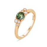 Bague saphir vert diamants joaillerie écologique Manal Paris