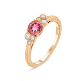 Bague tourmaline rose diamants joaillerie écologique Manal Paris