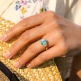 Bague tourmaline bleu lagon  joaillerie Manal Paris