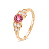 Solitaire épaulé tourmaline rose joaillerie Manal Paris