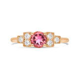 Bague de fiançailles vintage tourmaline rose joaillerie Manal Paris