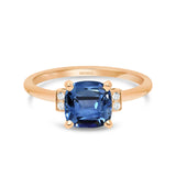 Bague de fiançailles saphir et or rose recyclé joaillerie éthique Manal Paris