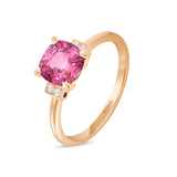 Bague de fiançailles tourmaline rose et or rose recyclé joaillerie écologique Manal Paris