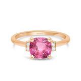 Bague de fiançailles tourmaline rose et or rose recyclé joaillerie éthique Manal Paris