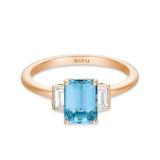 bague roma azzura aigue-marine et diamants joaillerie MANAL PARIS