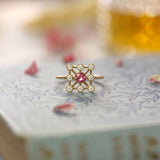 Bague or rose 18 carats et tourmaline rose joaillerie Manal Paris