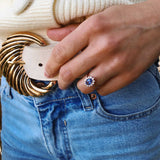 Bague pompadour saphir de ceylan Manal Paris