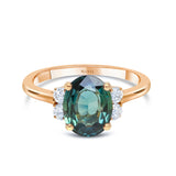 Bague saphir vert-bleu vue sur mer joaillerie Manal Paris