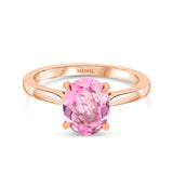 bague tourmaline rose or-rose 18 carats solitaire ispahane joaillerie éthique manal paris