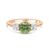 Bague trilogie saphir vert joaillerie Manal Paris