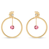 Boucles d'oreilles créoles or 18 carats tourmaline rose joaillerie Manal Paris