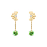 Boucles d'oreilles tourmalines vertes suspendues joaillerie Manal Paris