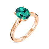 Bague solitaire tourmaline verte or rose 18 carats Ispahane joaillerie Manal Paris