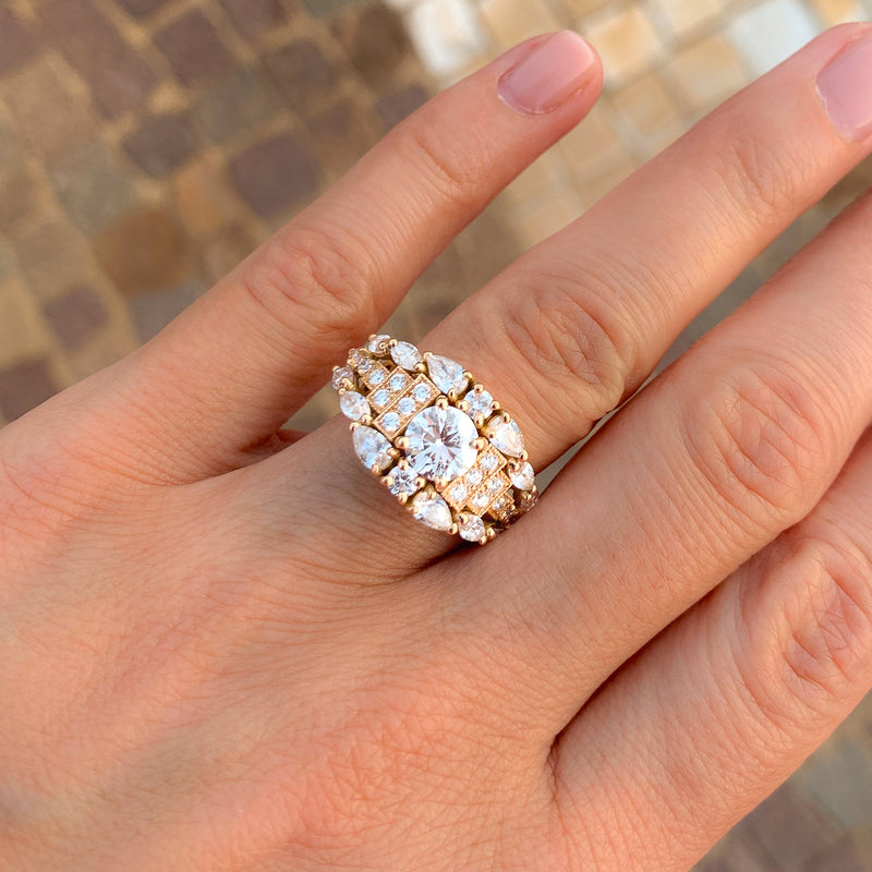 Bague Diamants Jardins de Babylone Or rose Joaillerie Manal