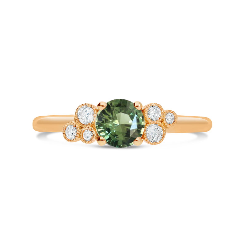 Bague saphir vert diamants joaillerie éthique Manal Paris