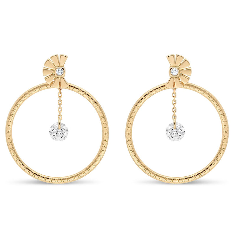 Boucles d'oreilles créoles or 18 carats diamants joaillerie Manal Paris
