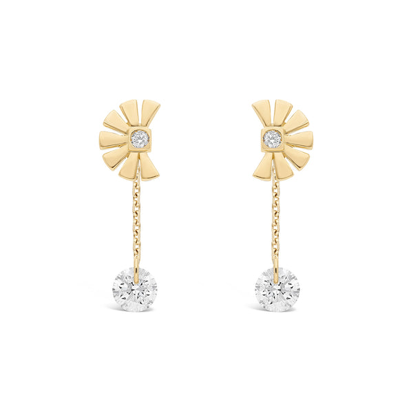 Boucles d'oreilles pendantes diamants joaillerie Manal Paris
