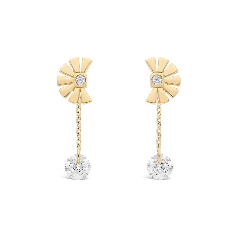 Boucles d'oreilles pendantes diamants joaillerie Manal Paris