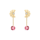 Boucles d'oreilles tourmalines roses pendantes joaillerie Manal Paris